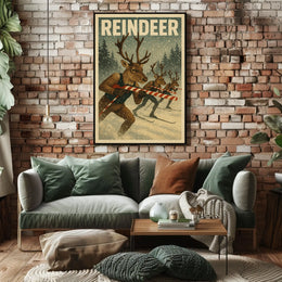Reindeer Ski Team Poster