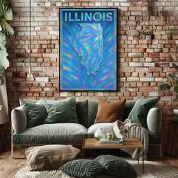 Illinois A Vibrant Tribute Poster