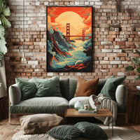Golden Gate Bridge At Sunset Poster
