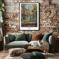 Parisian Autumn Elegance Watercolor in Urban or Cityscape Poster PosterGoat