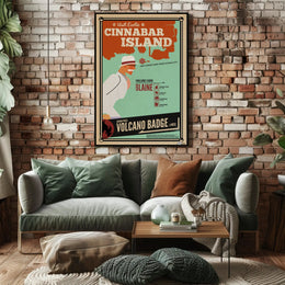 Cinnabar Island Retro Poster: Pokémon Adventure Travel Poster PosterGoat