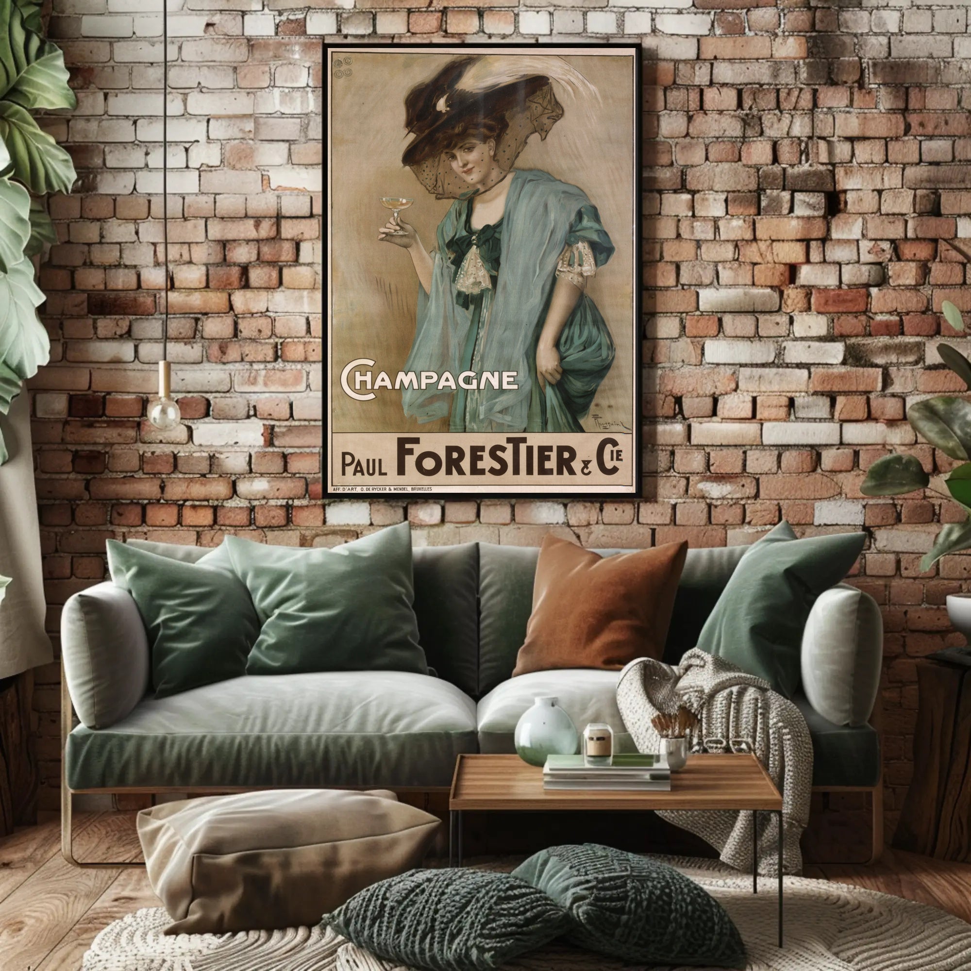 Champagne Elegance Vintage Poster Print