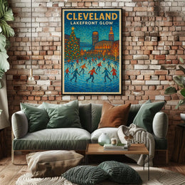 Cleveland Lakefront Glow Poster
