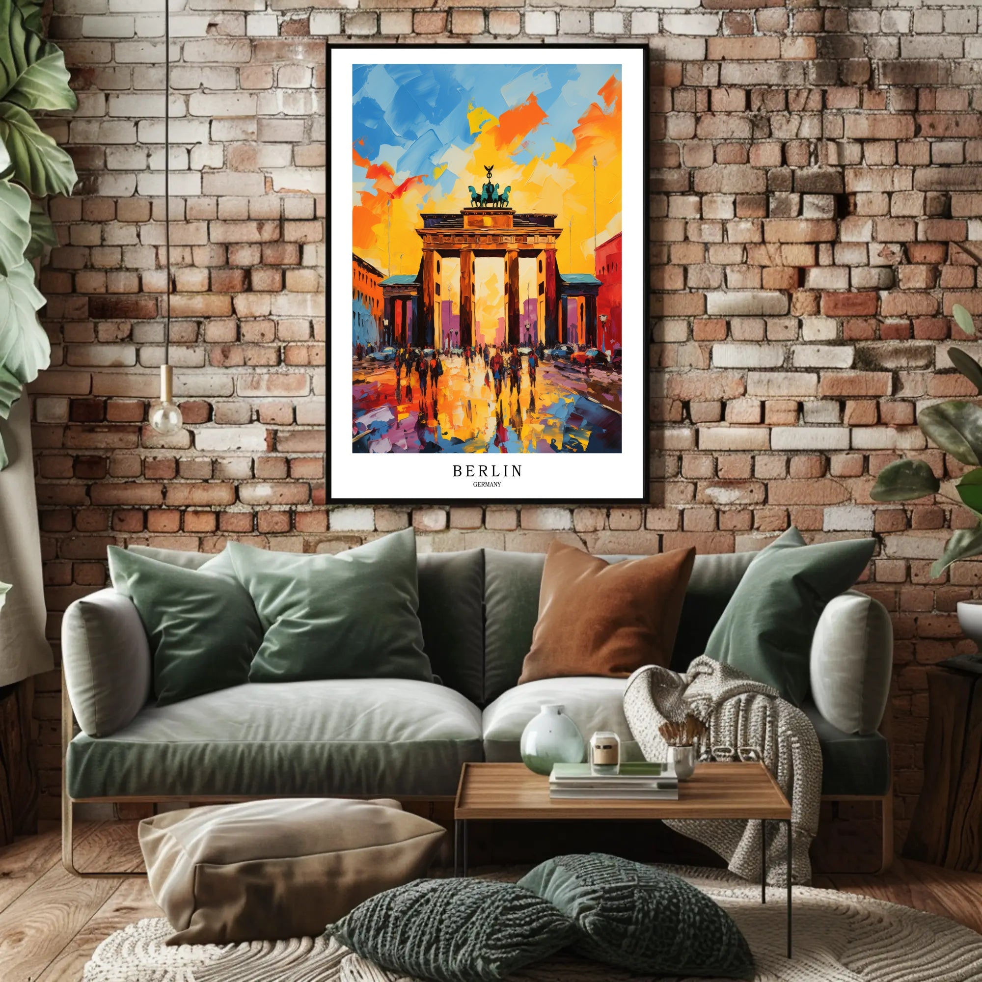 Berlin Brandenburg Gate Vibrant Urban Cityscape Abstract Artistic Poster PosterGoat