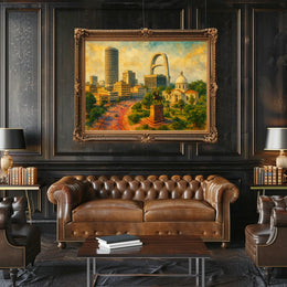 Urban Landscape with Monument Poster