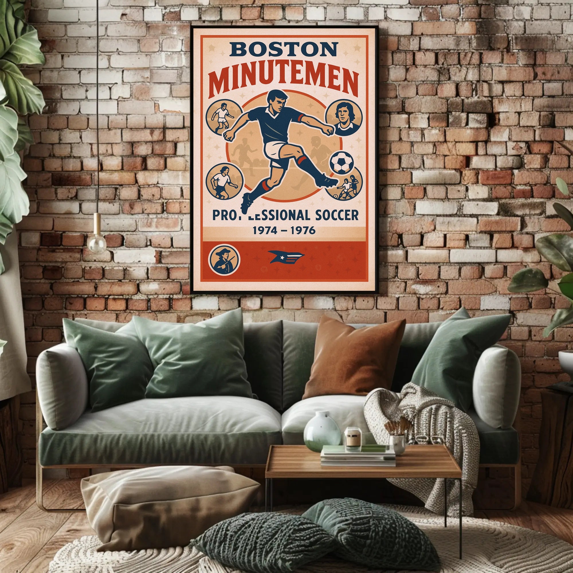 Boston Minutemen Soccer Team Poster PosterGoat
