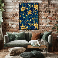 Luxurious Floral Baroque Art Nouveau Design Artistic Poster