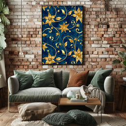 Luxurious Floral Baroque Art Nouveau Design Artistic Poster