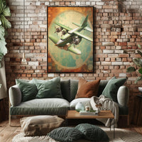 Vintage Aircraft Illustration Poster