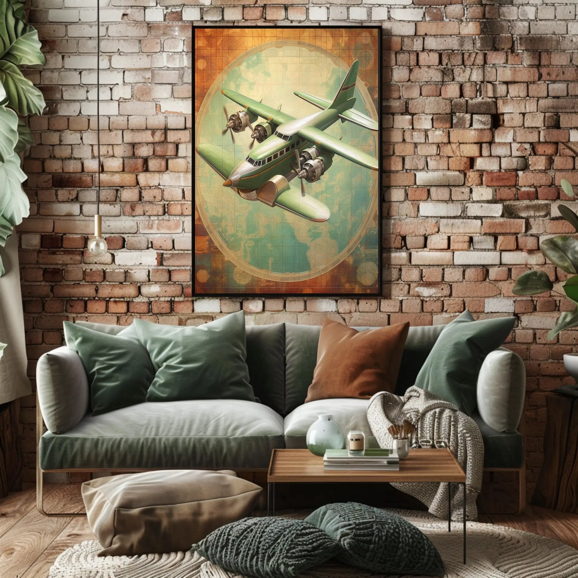 Vintage Aircraft Illustration Poster