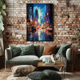 Neon Cityscape Poster