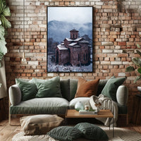 Winter Serenity At A Stone Chapel Poster