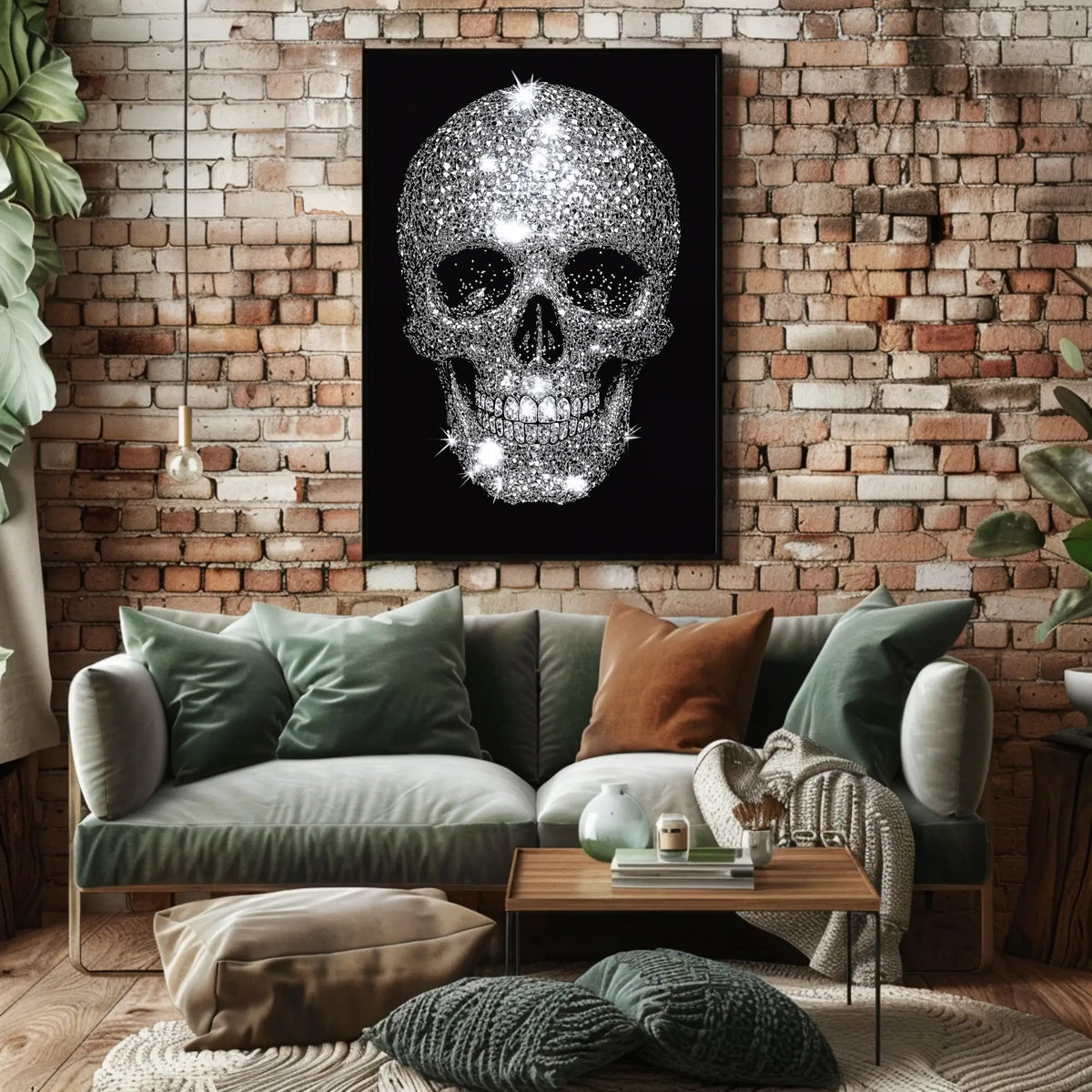 Skull Diamonds Luxurious Striking Poster