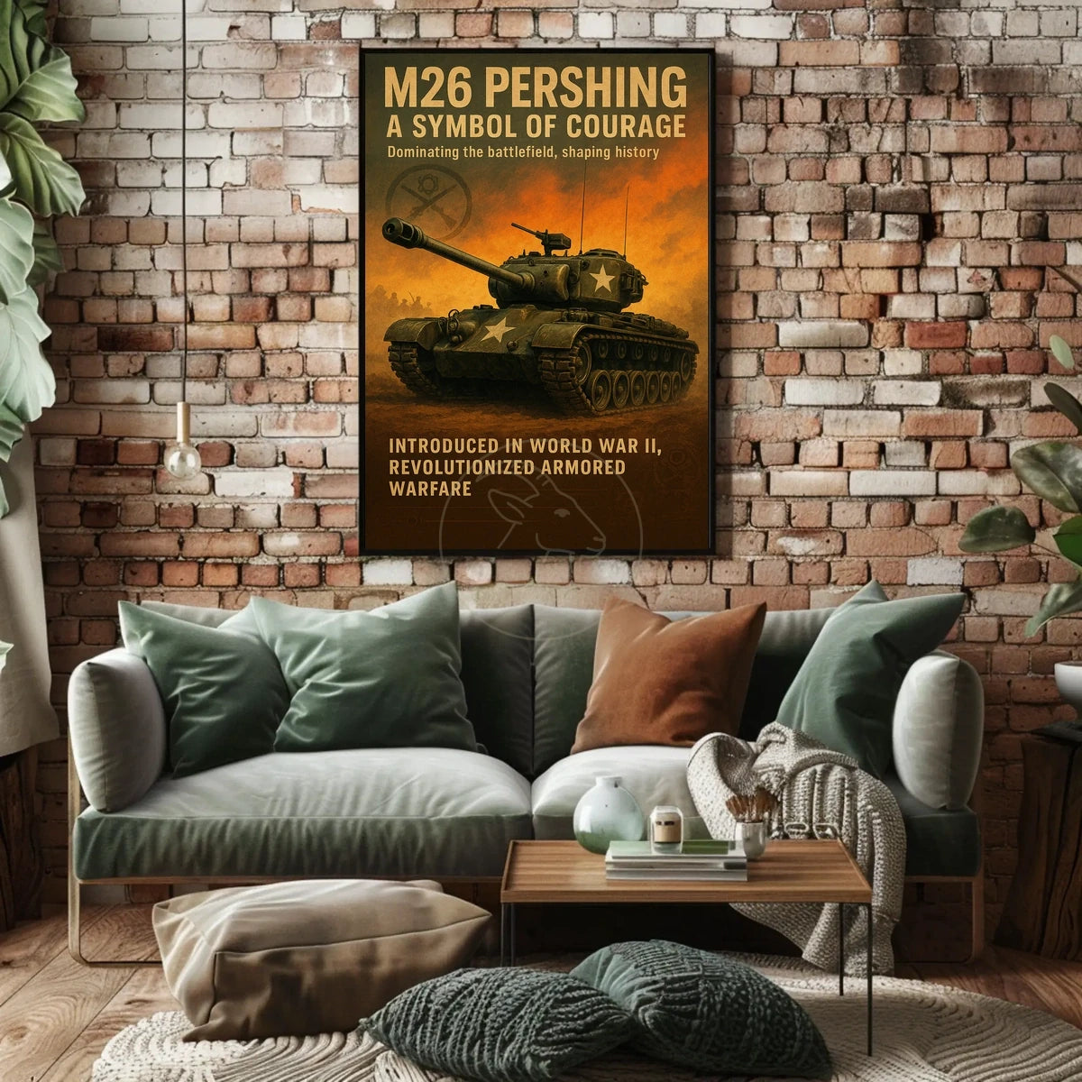M26 Pershing Tank WWII Vintage Poster