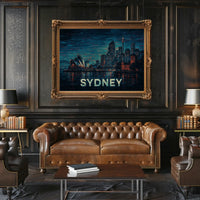 Sydney Skyline at Night Poster
