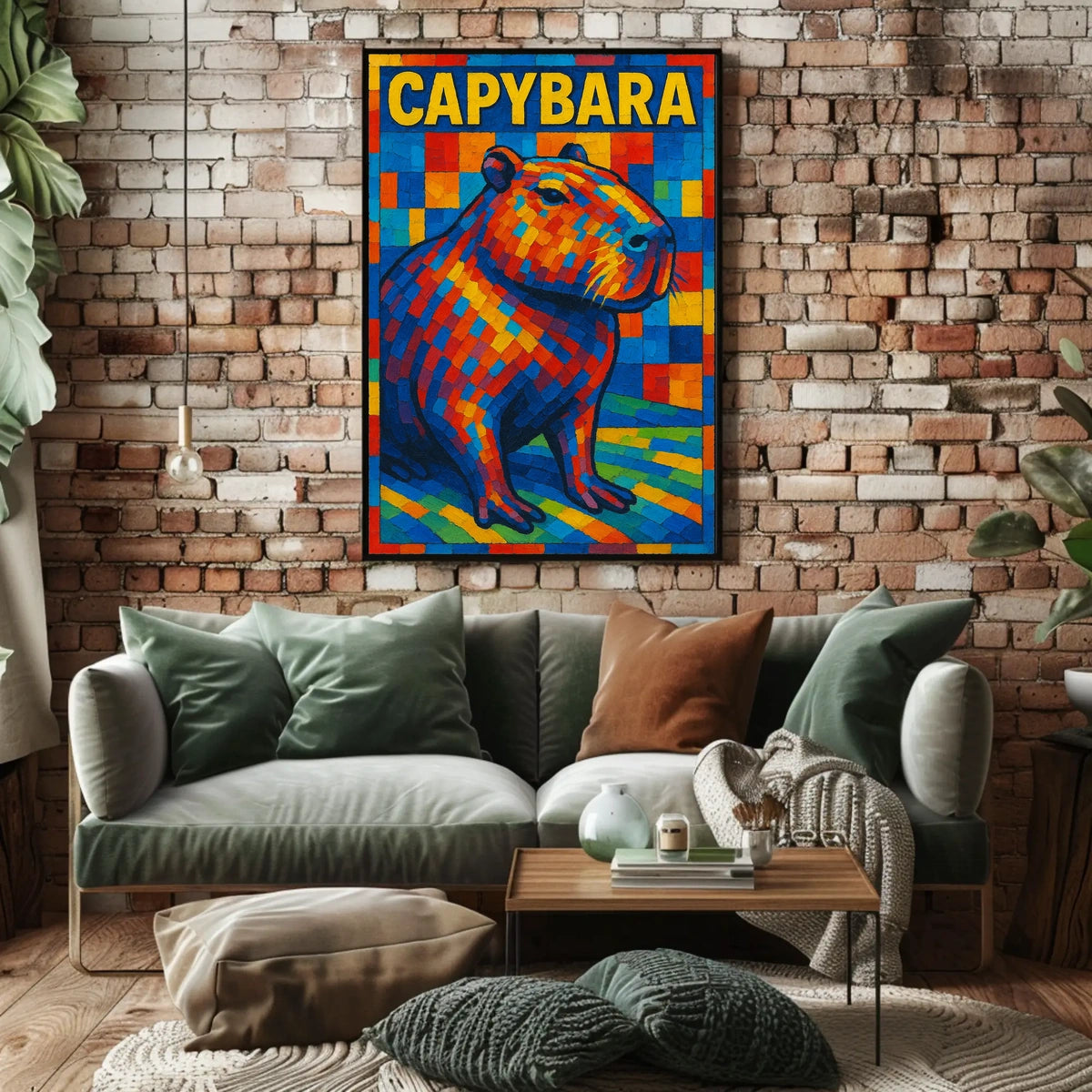 Capybara Mosaic Art Poster