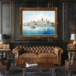 Serene Waterfront Architecture Poster