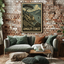 Amalfi Coast Poster Wall Art 18x24 Scenic Seaside Print