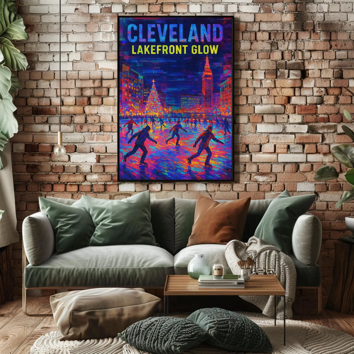 Cleveland Lakefront Glow Poster