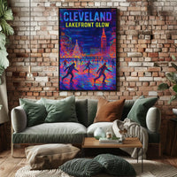 Cleveland Lakefront Glow Poster