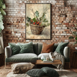 Holiday Basket Still Life Poster