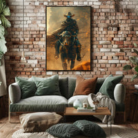 Futuristic Wild West Steampunk Adventure Art Poster PosterGoat