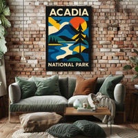 Acadia National Park Scenic Wilderness Adventure Coastal Sunrise Seascape Wall Art Poster