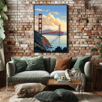 Golden Gate Bridge At Sunset Poster