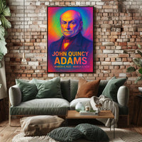 John Quincy Adams 6th President of the United States Neon Gradient OverlayPoster