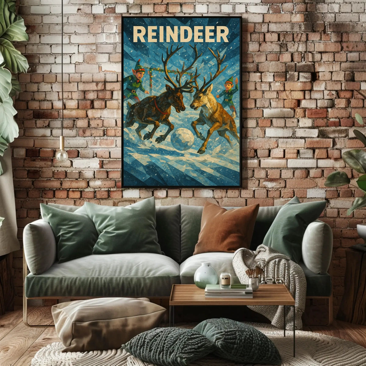 Whimsical Reindeer Winter Wonderland Holiday Poster