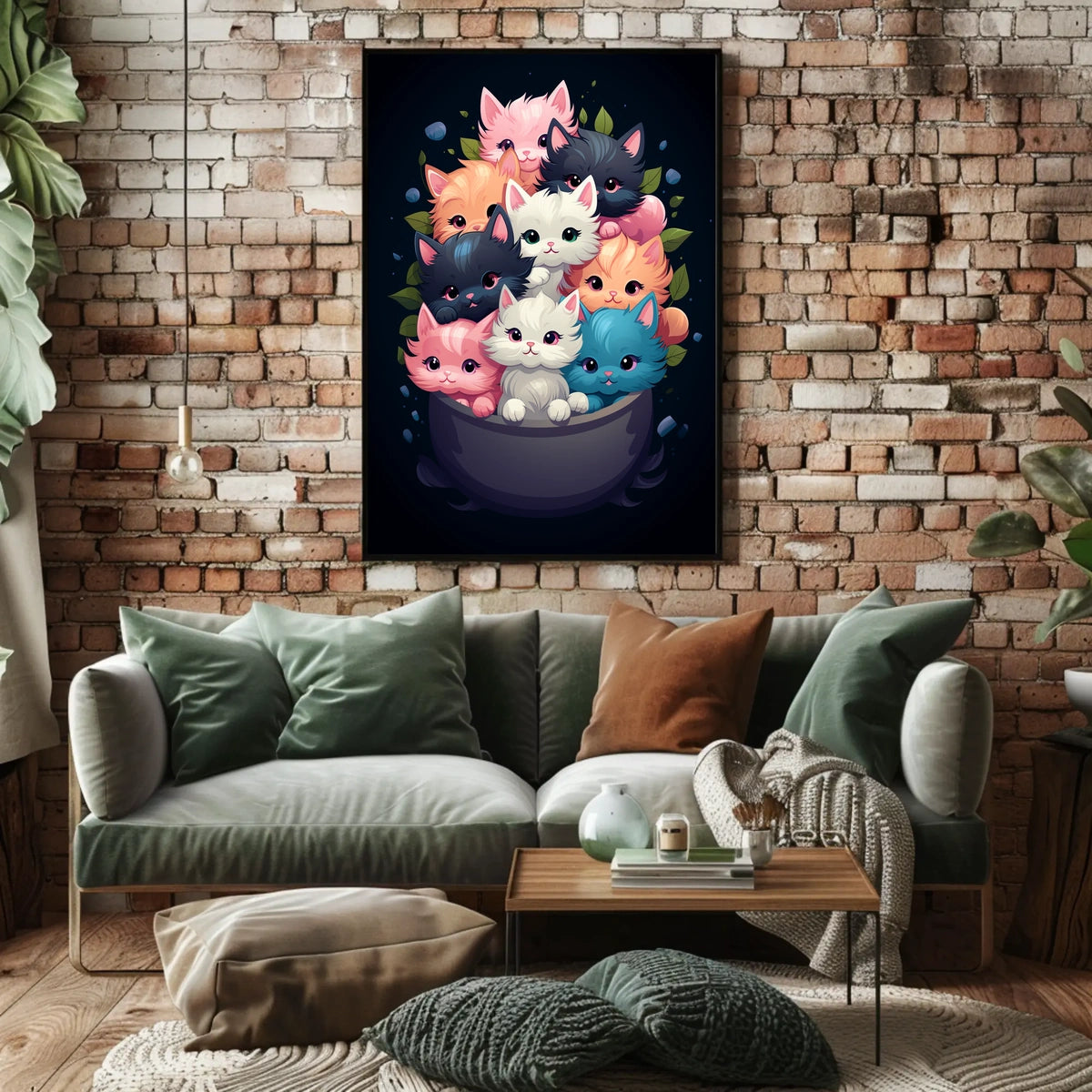 Cuddle Of Kittens Poster