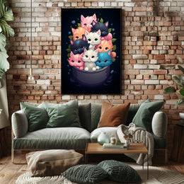 Cuddle Of Kittens Poster