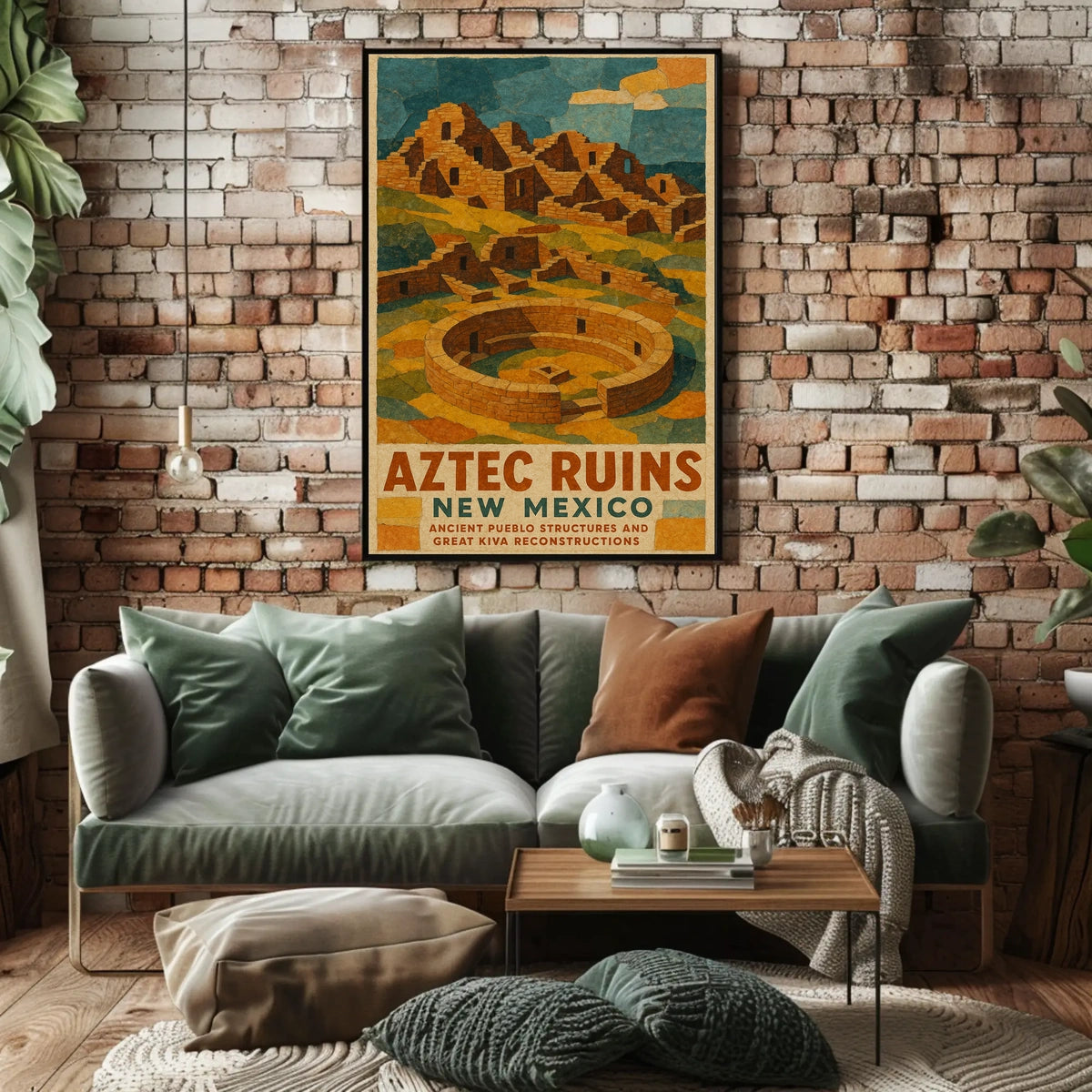 Aztec Ruins New Mexico Vintage Wanderlust Poster