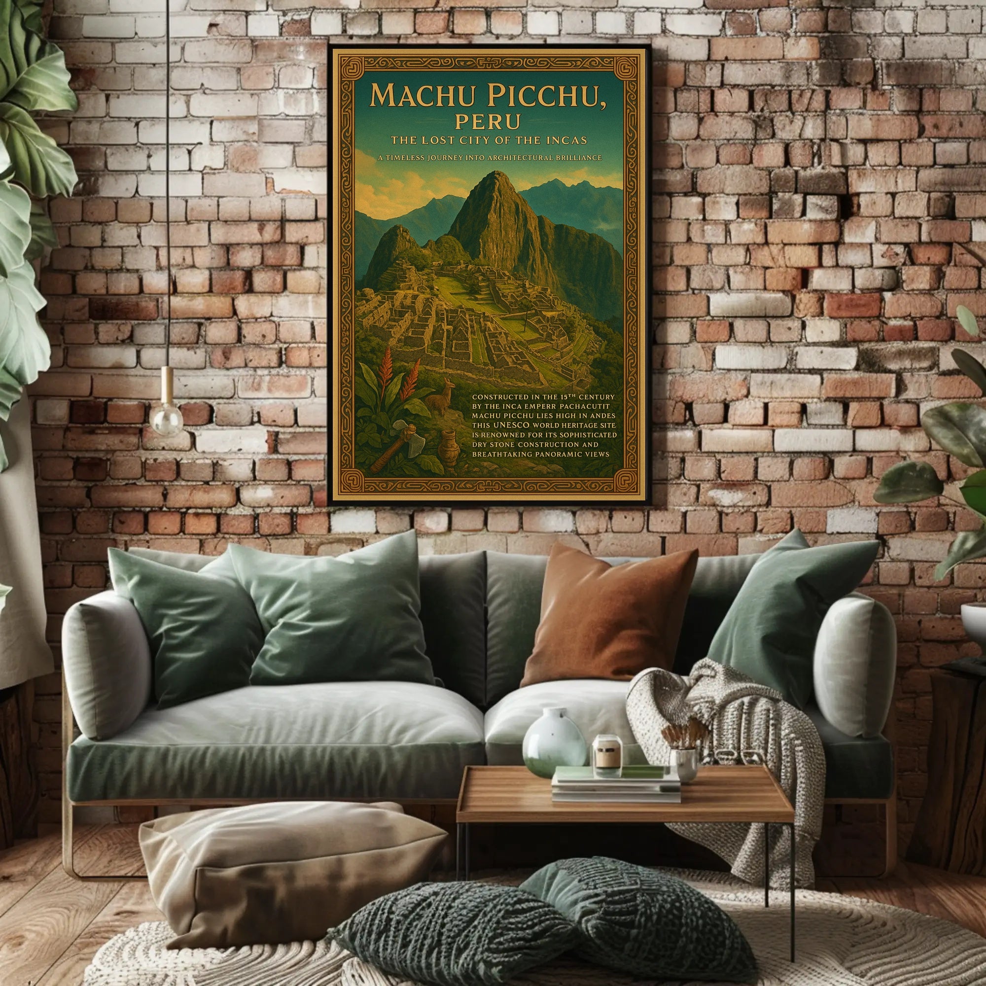 Machu Picchu Vintage Lost City Travel Poster