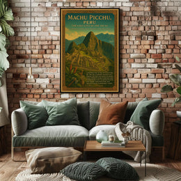 Machu Picchu Vintage Lost City Travel Poster