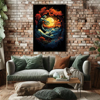 Mystical Moonlit Landscape with Celestial Harmony Poster