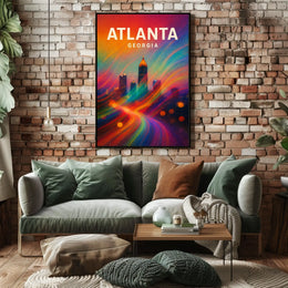 Atlanta, Georgia Vibrant Cityscape Poster