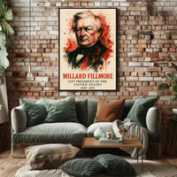 Millard Fillmore watercolor portrait in Historical Poster