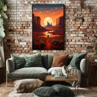 Desert Wanderer At Sunset Poster PosterGoat