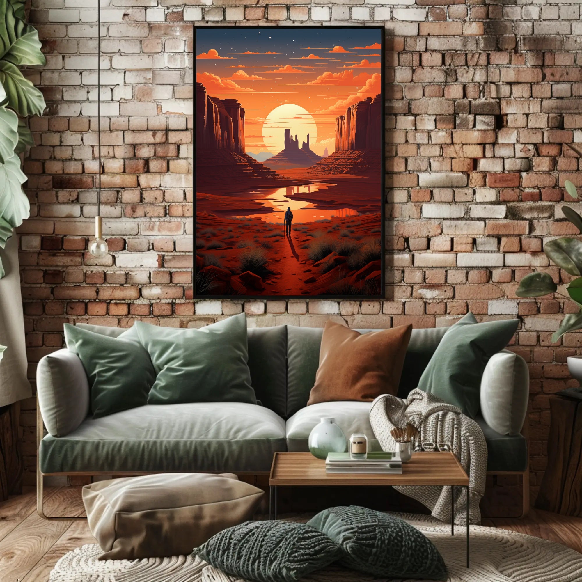 Desert Wanderer At Sunset Poster PosterGoat