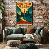 Oakland Cityscape Modern Vintage Travel Poster Art