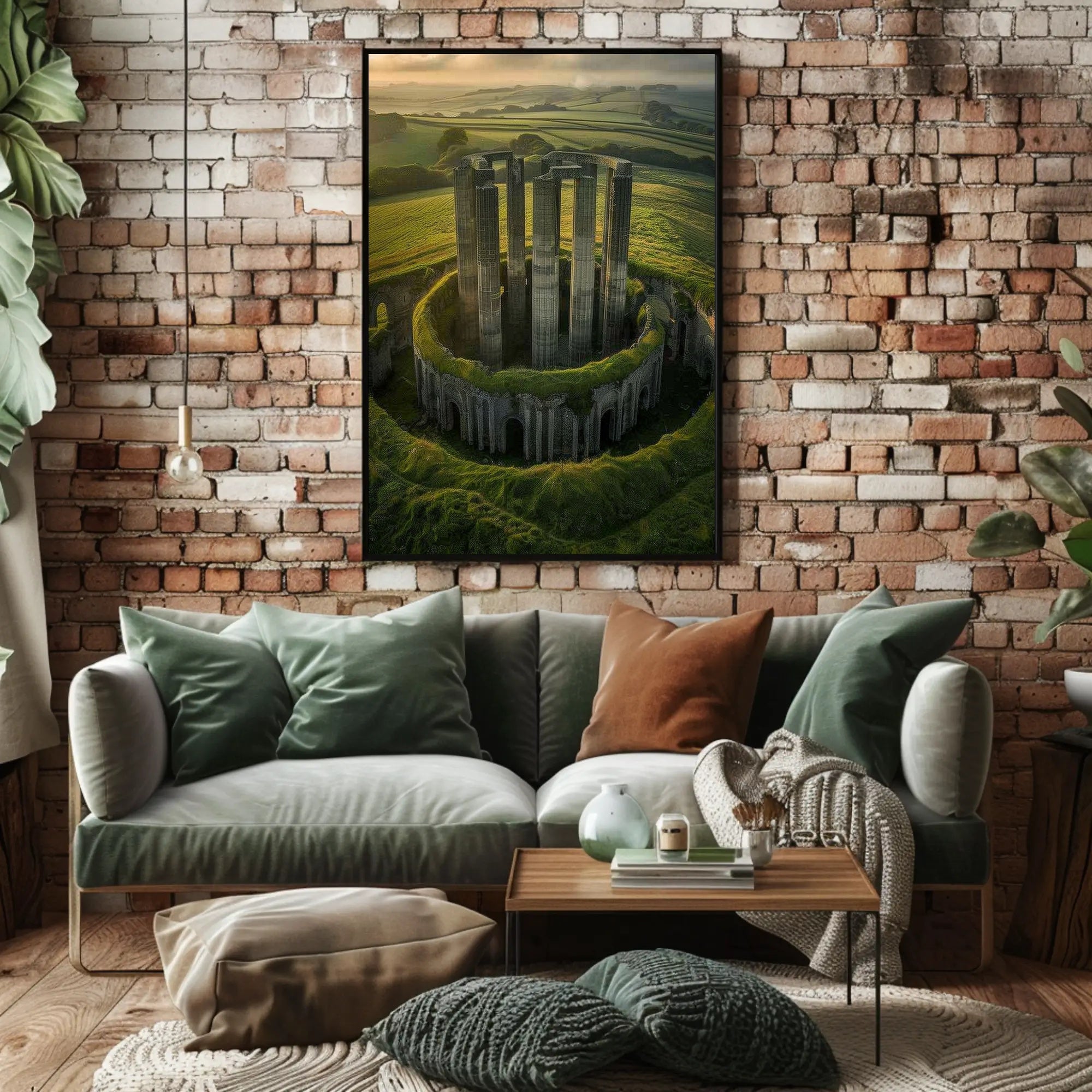 Ancient Ruins in Enchanting Fantasy Landscape Poster PosterGoat