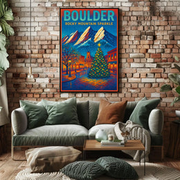 Boulder Rocky Mountain Sparkle Poster