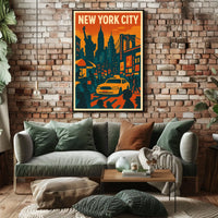 Vibrant New York City Poster for Urban Home Decor Art