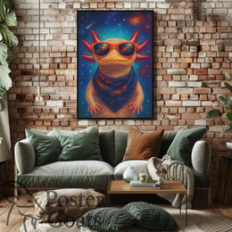 Cosmic Axolotl Fantasy Art Poster