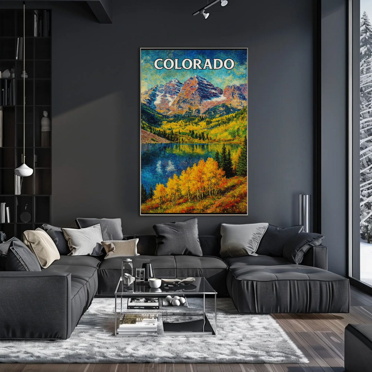 Colorado Fall Landscape Mountain Lake Travel Poster