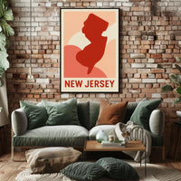 New Jersey Silhouette Poster