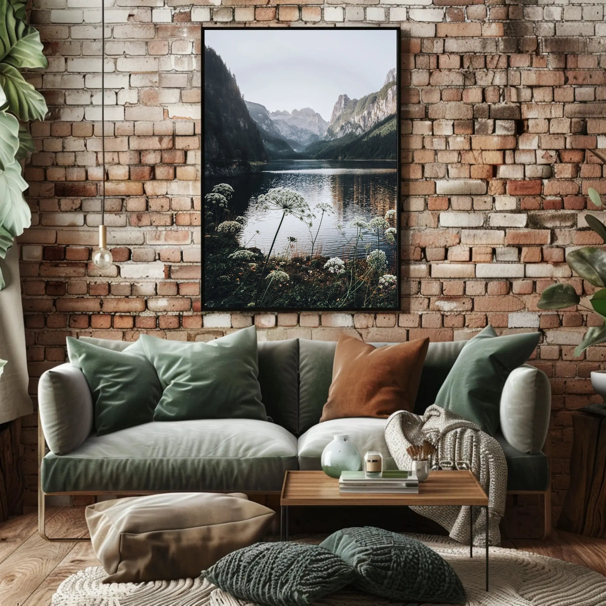 Majestic Mountain Landscape Poster with Tranquil Lake