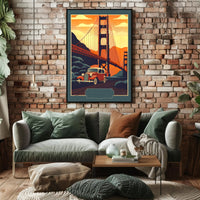 Vintage Adventure Over the Golden Gate Poster