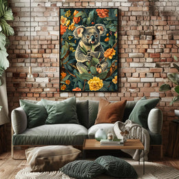 Koala in Bloom Wall Art Print